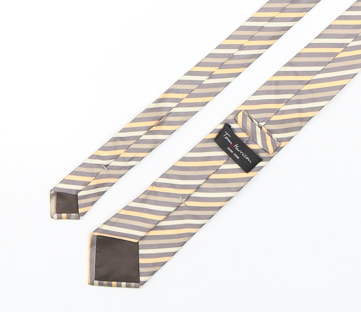 Tom Harrison  Mens Multicoloured Striped Silk Pointed Tie One Size