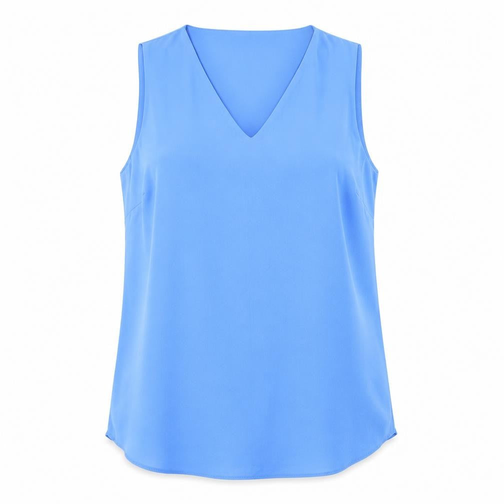 Dunnes Womens Blue  Polyester Basic Blouse Size 14 V-Neck