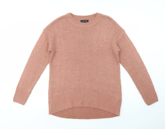 New Look Womens Pink Crew Neck  Acrylic Pullover Jumper Size S