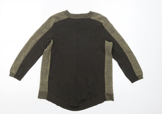 H&M Womens Green  Viscose Basic Blouse Size S Crew Neck