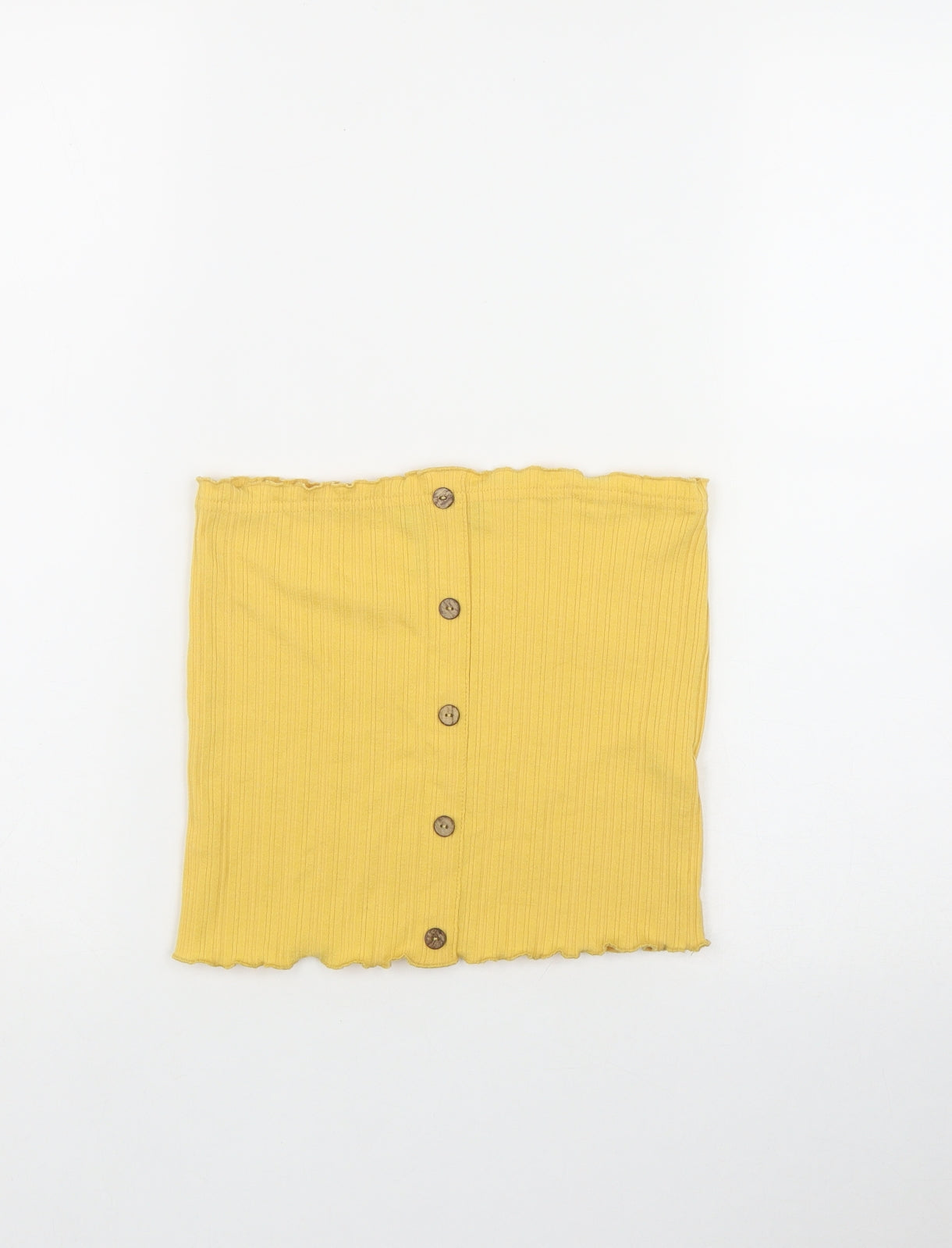New Look Womens Yellow  Polyester Basic T-Shirt Size 12 Off the Shoulder