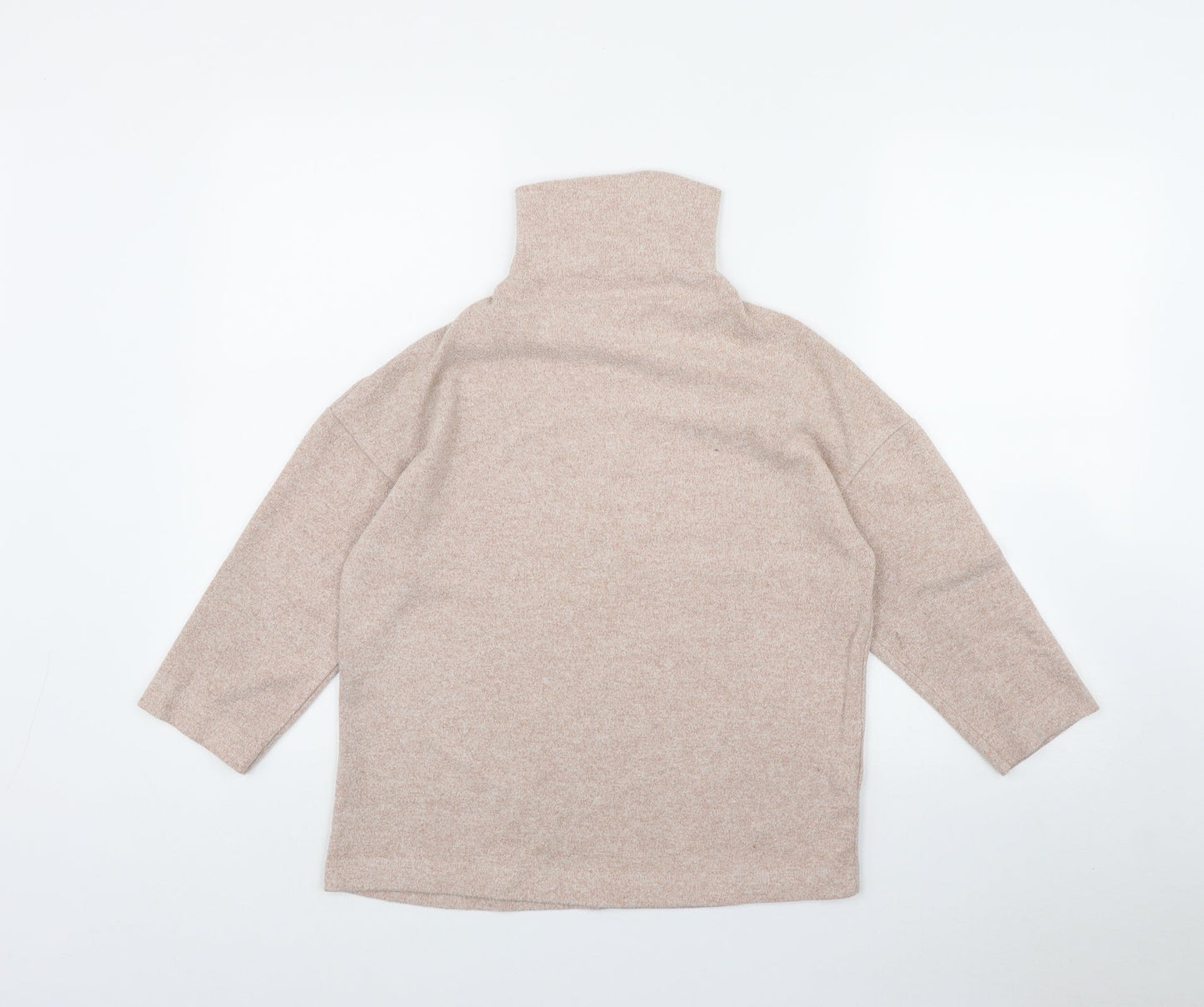 Stradivarius Womens Pink High Neck  Polyester Pullover Jumper Size S