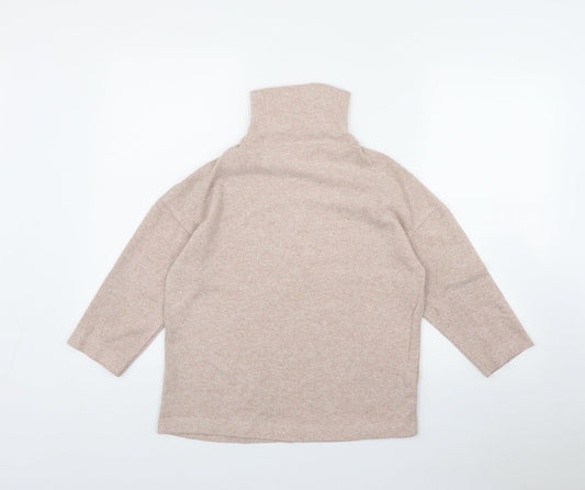 Stradivarius Womens Pink High Neck  Polyester Pullover Jumper Size S