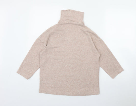 Stradivarius Womens Pink High Neck  Polyester Pullover Jumper Size S