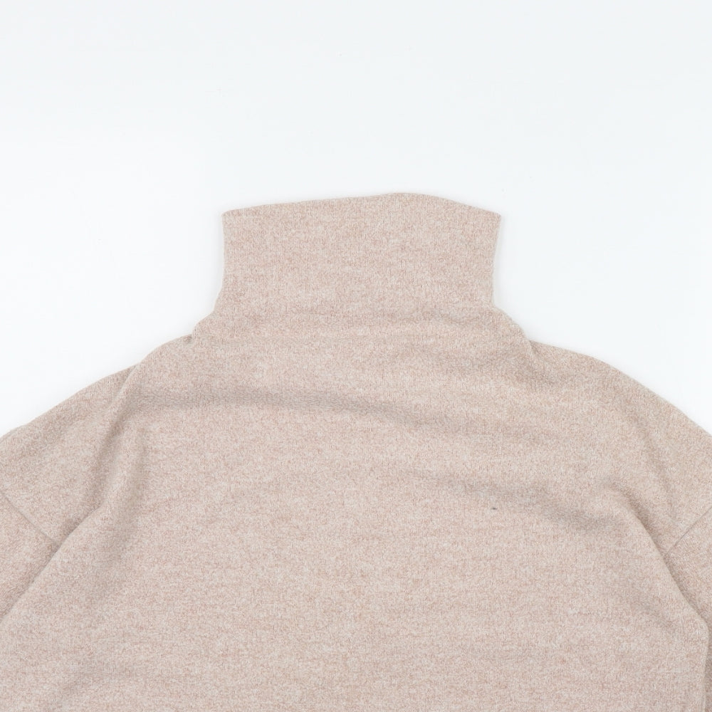 Stradivarius Womens Pink High Neck  Polyester Pullover Jumper Size S