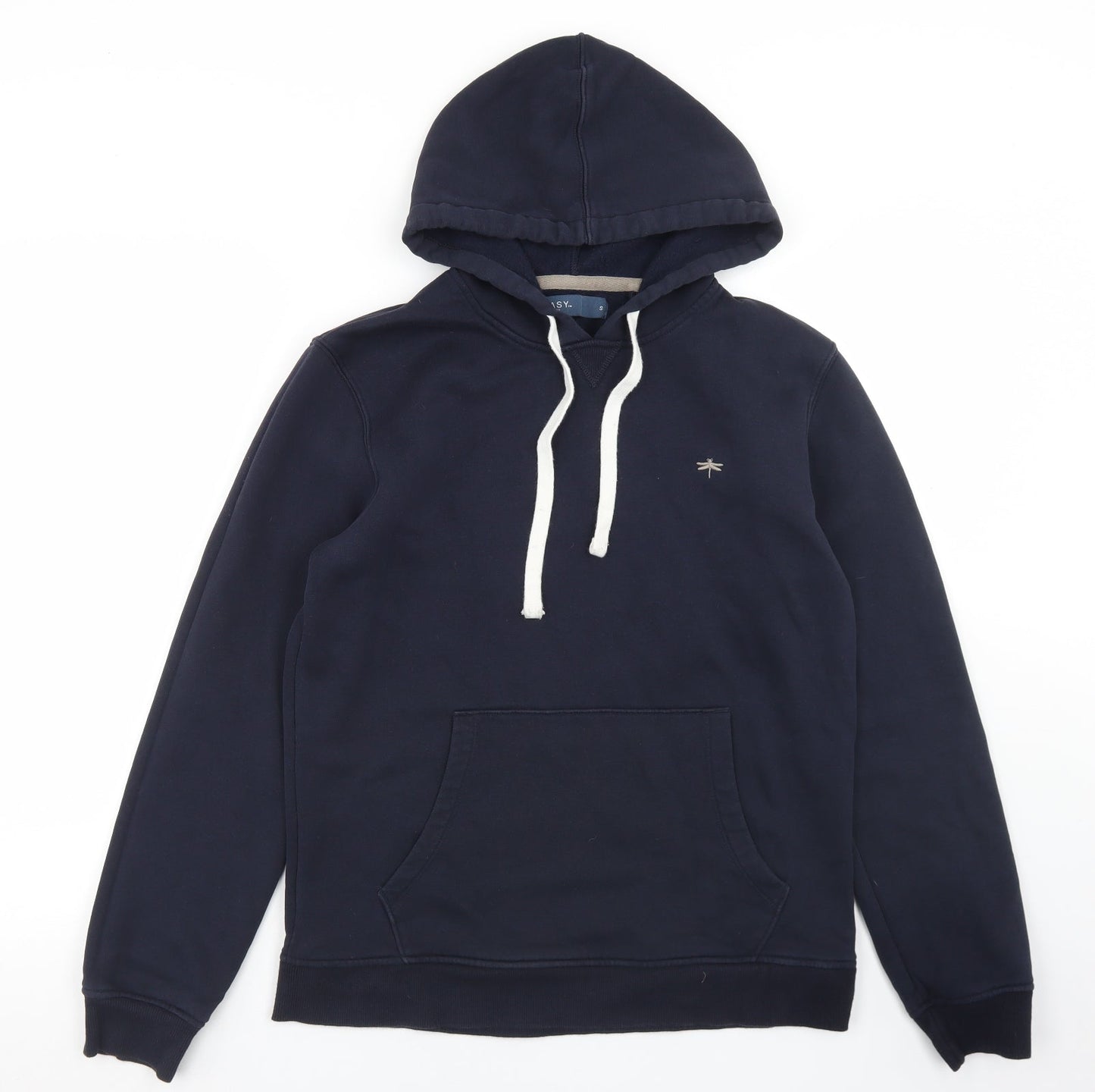 Easy Mens Blue  Cotton Pullover Hoodie Size S