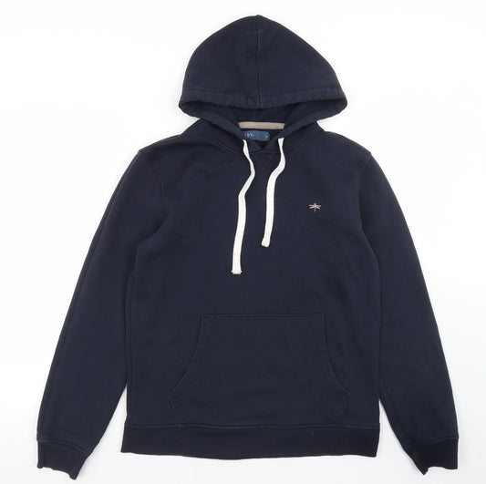 Easy Mens Blue  Cotton Pullover Hoodie Size S