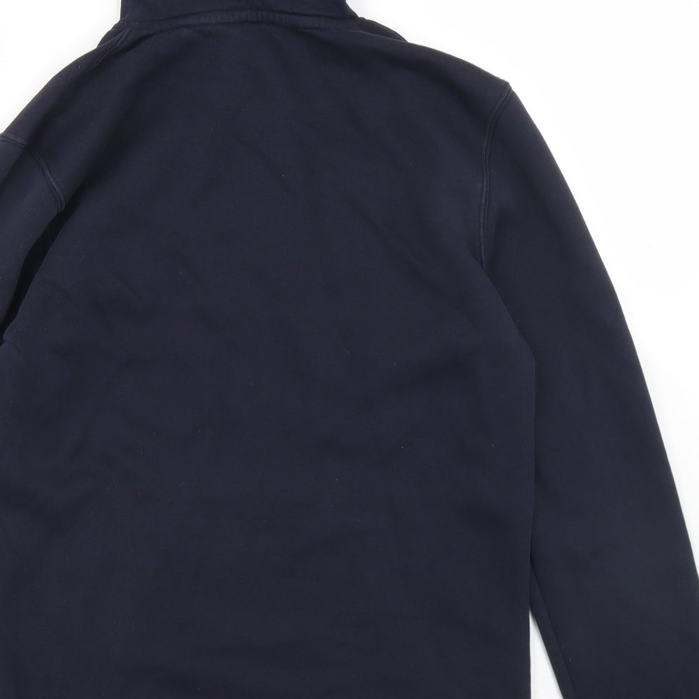 Easy Mens Blue  Cotton Pullover Hoodie Size S