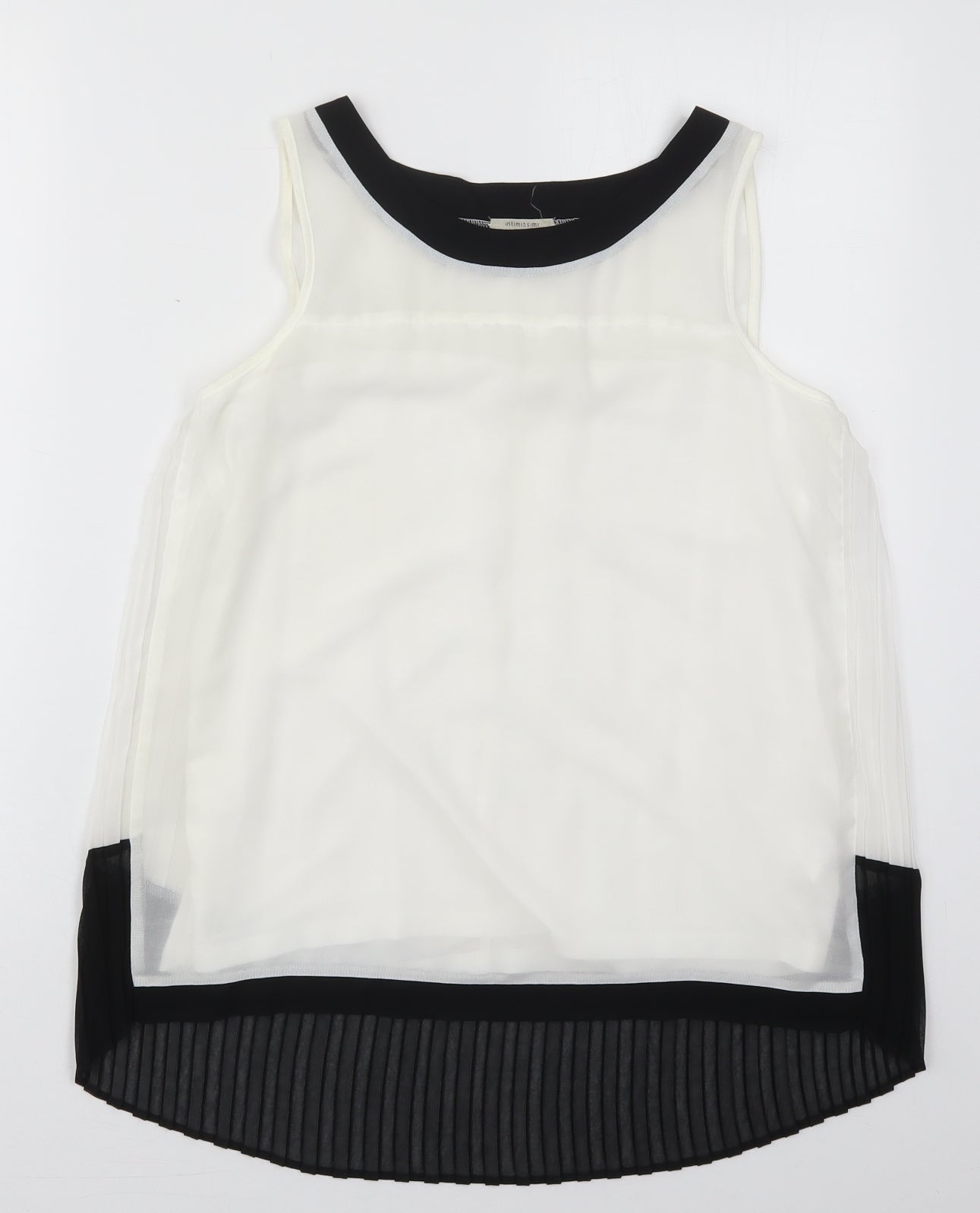 Intimissimi Womens White  Viscose Basic Tank Size M Round Neck