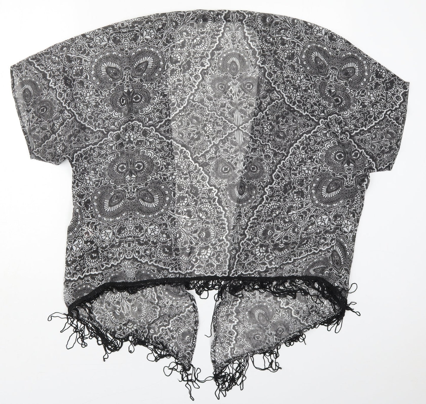 Atmosphere Womens Black Paisley  Kimono Jacket Size S