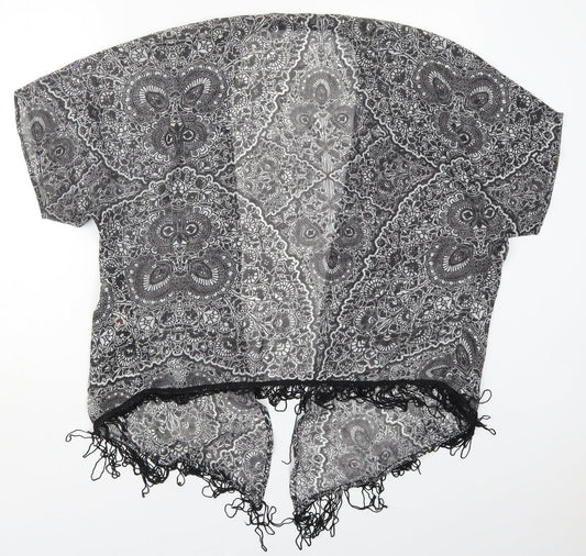 Atmosphere Womens Black Paisley  Kimono Jacket Size S