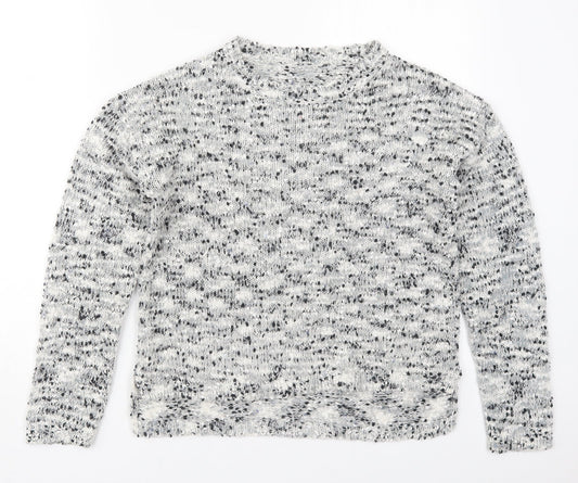 New Look Womens Grey Crew Neck  Acrylic Pullover Jumper Size 10