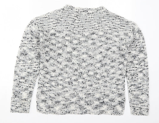 New Look Womens Grey Crew Neck  Acrylic Pullover Jumper Size 10