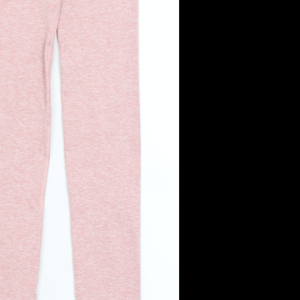 Preworn Womens Pink  Polyester Capri Leggings Size 4 L26 in Regular Pullover