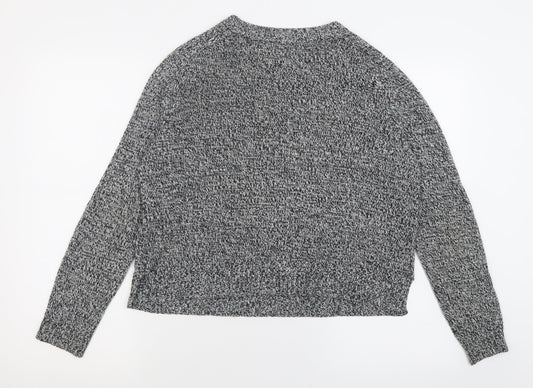 H&M Womens Grey Crew Neck  Acrylic Pullover Jumper Size M
