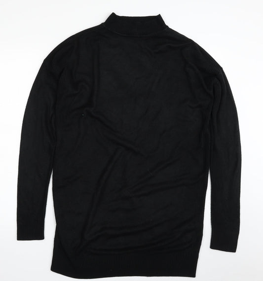 New Look Womens Black Crew Neck  Acrylic Tunic Jumper Size M