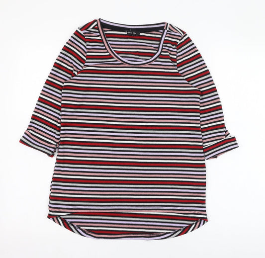New Look Womens Multicoloured Round Neck Striped Polyester Pullover Jumper Size 10