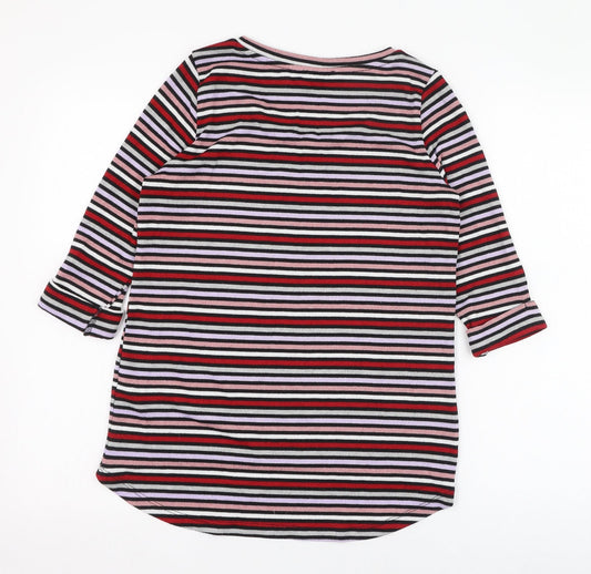 New Look Womens Multicoloured Round Neck Striped Polyester Pullover Jumper Size 10