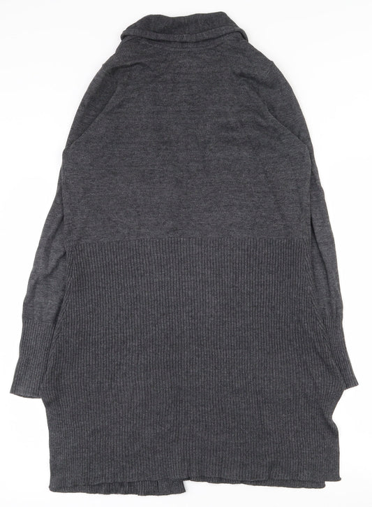 Henbury Womens Grey V-Neck  Cotton  Jumper Size XS