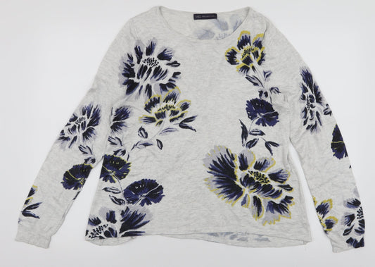 Marks and Spencer Womens Multicoloured Round Neck Floral Viscose Pullover Jumper Size 12