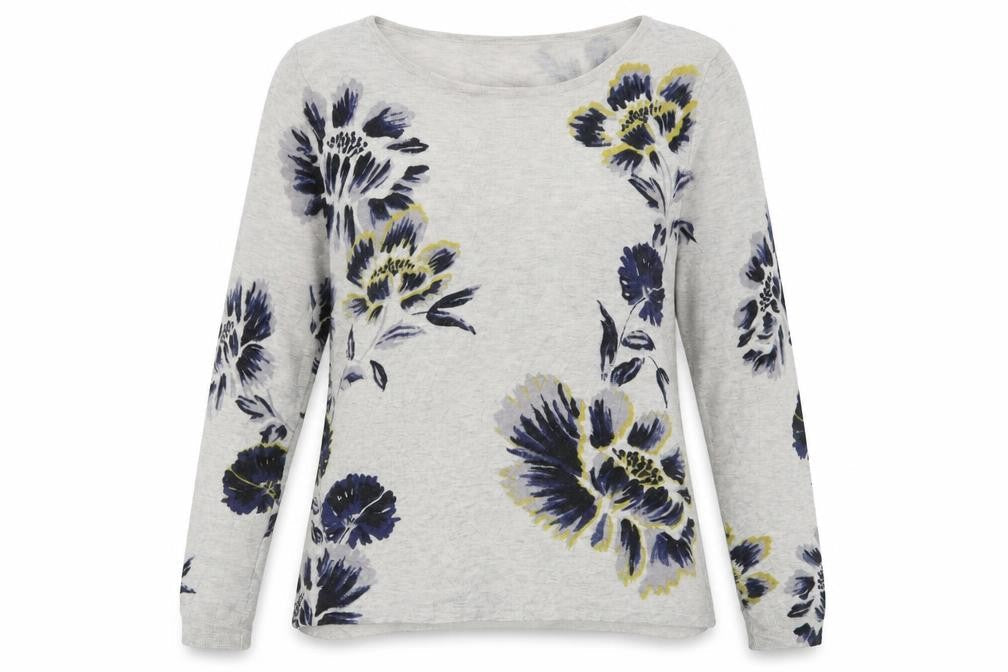 Marks and Spencer Womens Multicoloured Round Neck Floral Viscose Pullover Jumper Size 12