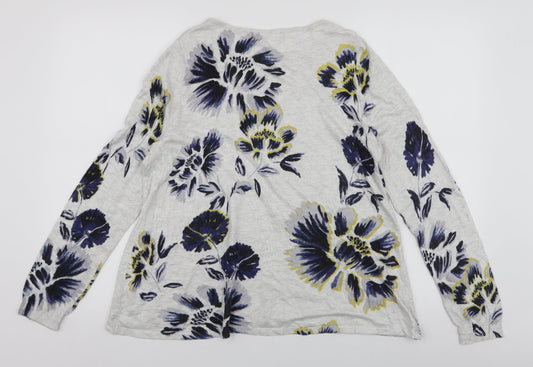 Marks and Spencer Womens Multicoloured Round Neck Floral Viscose Pullover Jumper Size 12