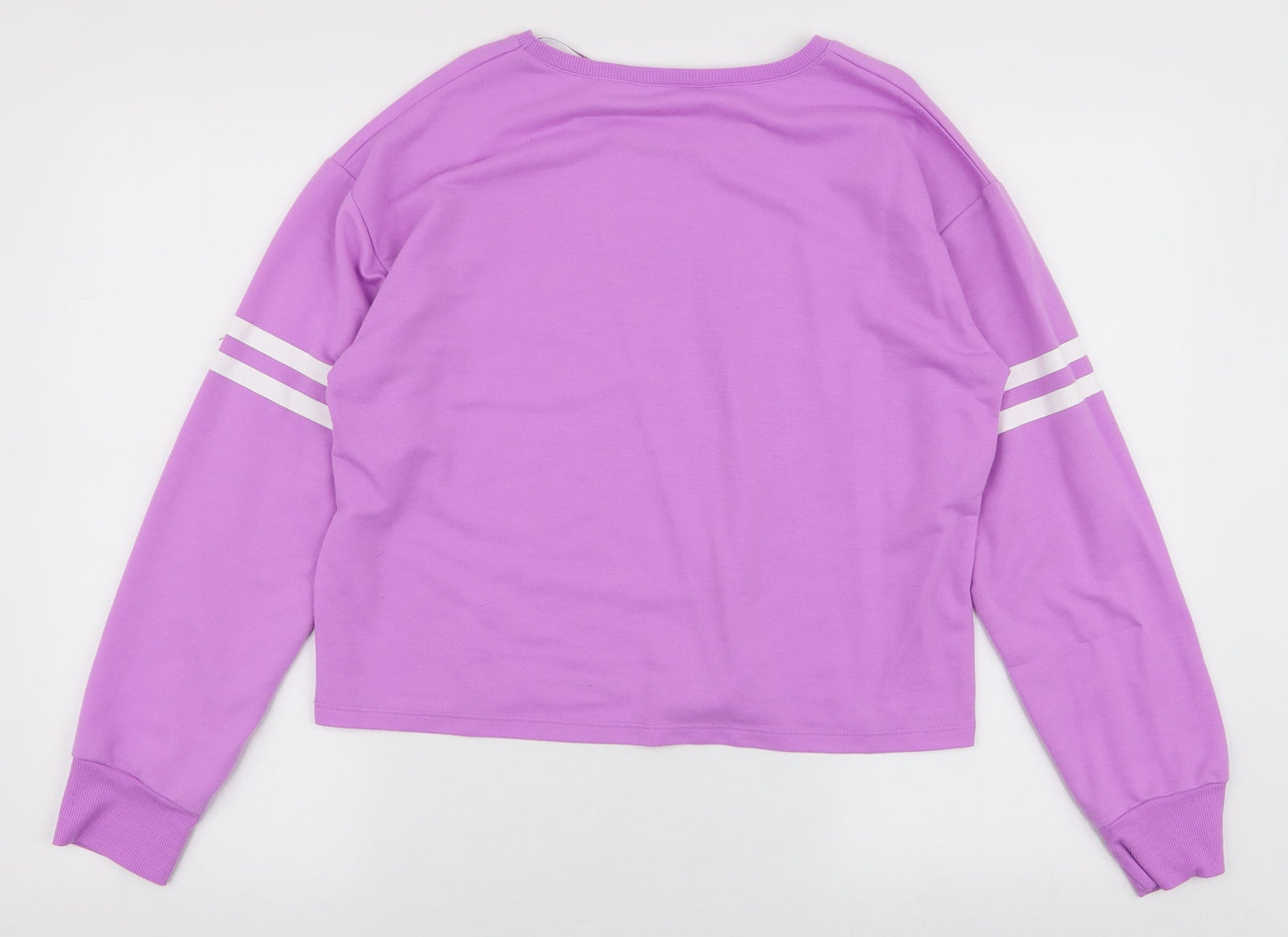 Select Womens Purple Striped Polyester Pullover Sweatshirt Size 10  Pullover - Beach