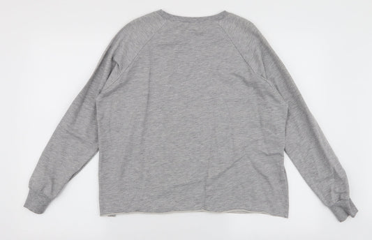 Select Womens Grey  Cotton Pullover Sweatshirt Size 12  Pullover