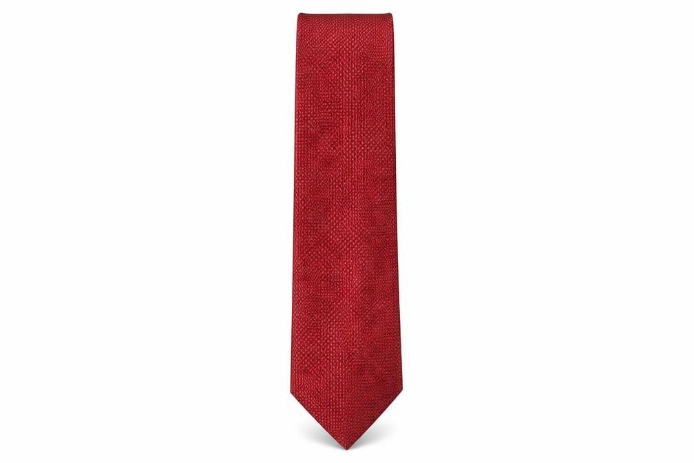 Marks and Spencer Mens Red Grenadine Polyester Pointed Tie One Size