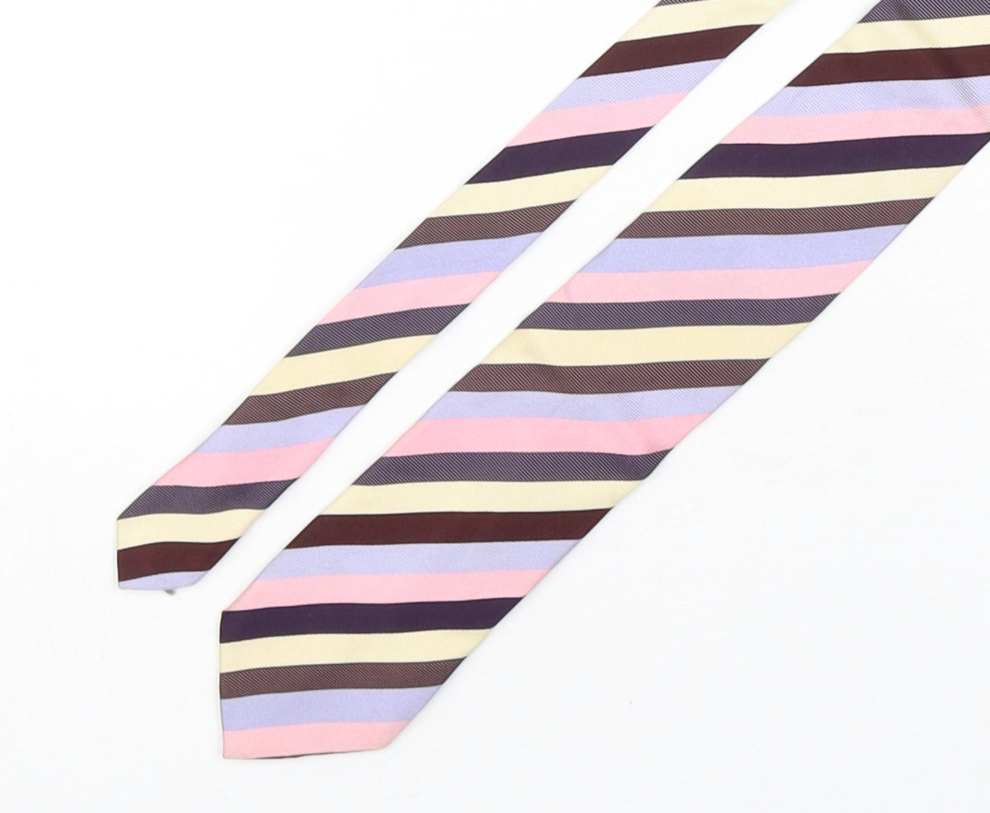 Collezione Mens Multicoloured Striped Silk Pointed Tie One Size