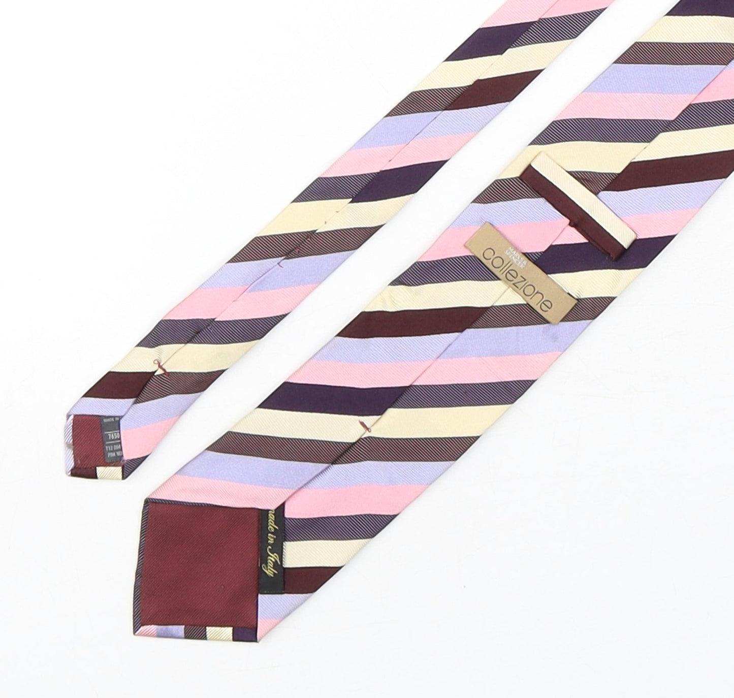 Collezione Mens Multicoloured Striped Silk Pointed Tie One Size
