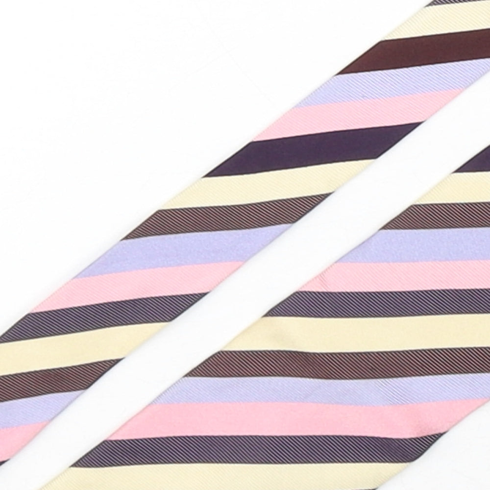 Collezione Mens Multicoloured Striped Silk Pointed Tie One Size