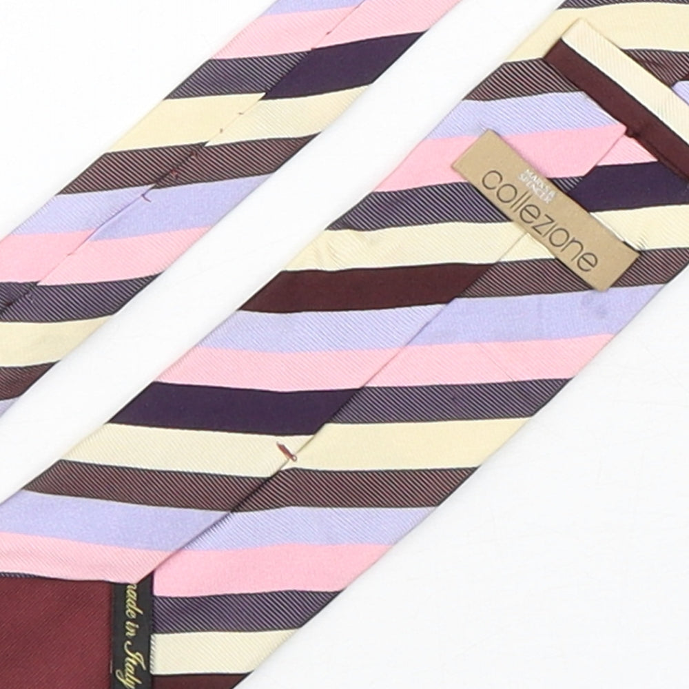 Collezione Mens Multicoloured Striped Silk Pointed Tie One Size