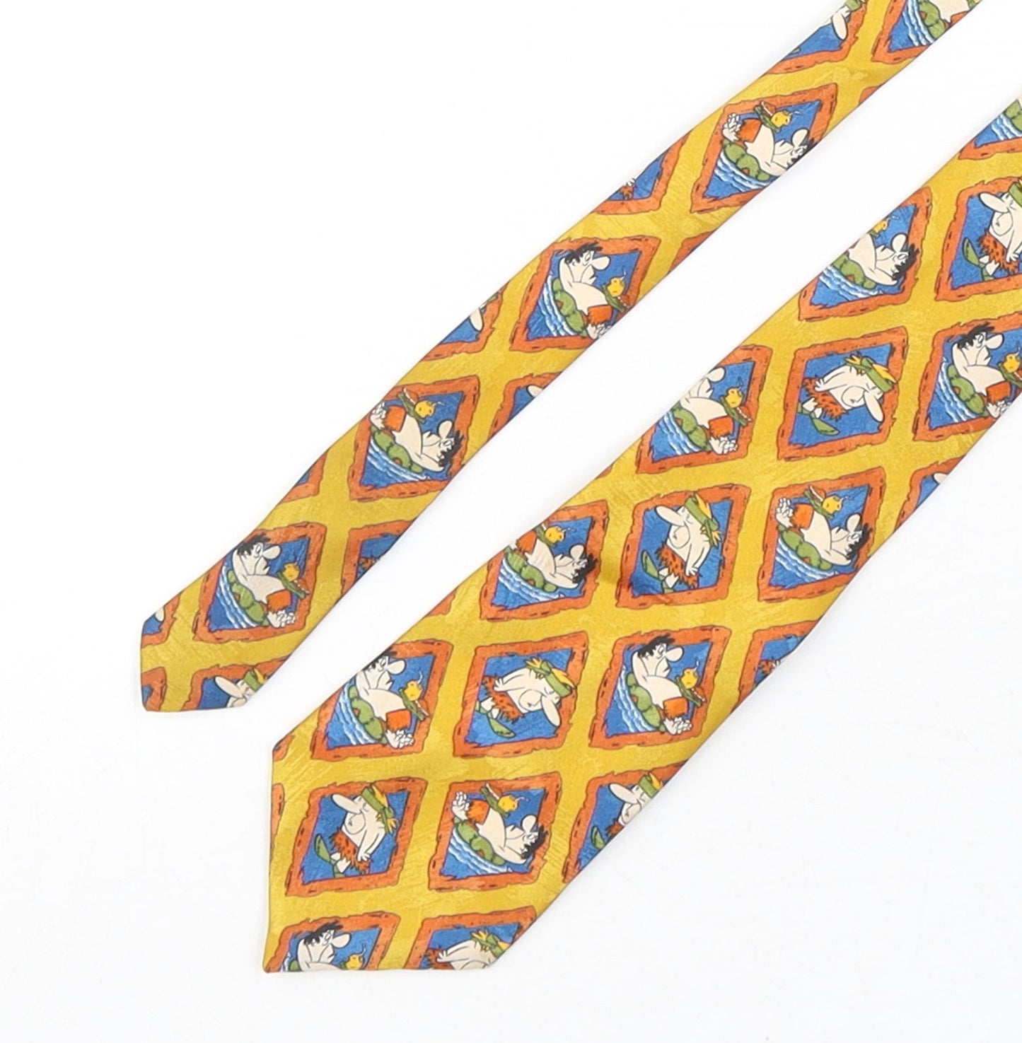 CandA Mens Multicoloured Geometric Polyester Pointed Tie One Size - The Flinstones