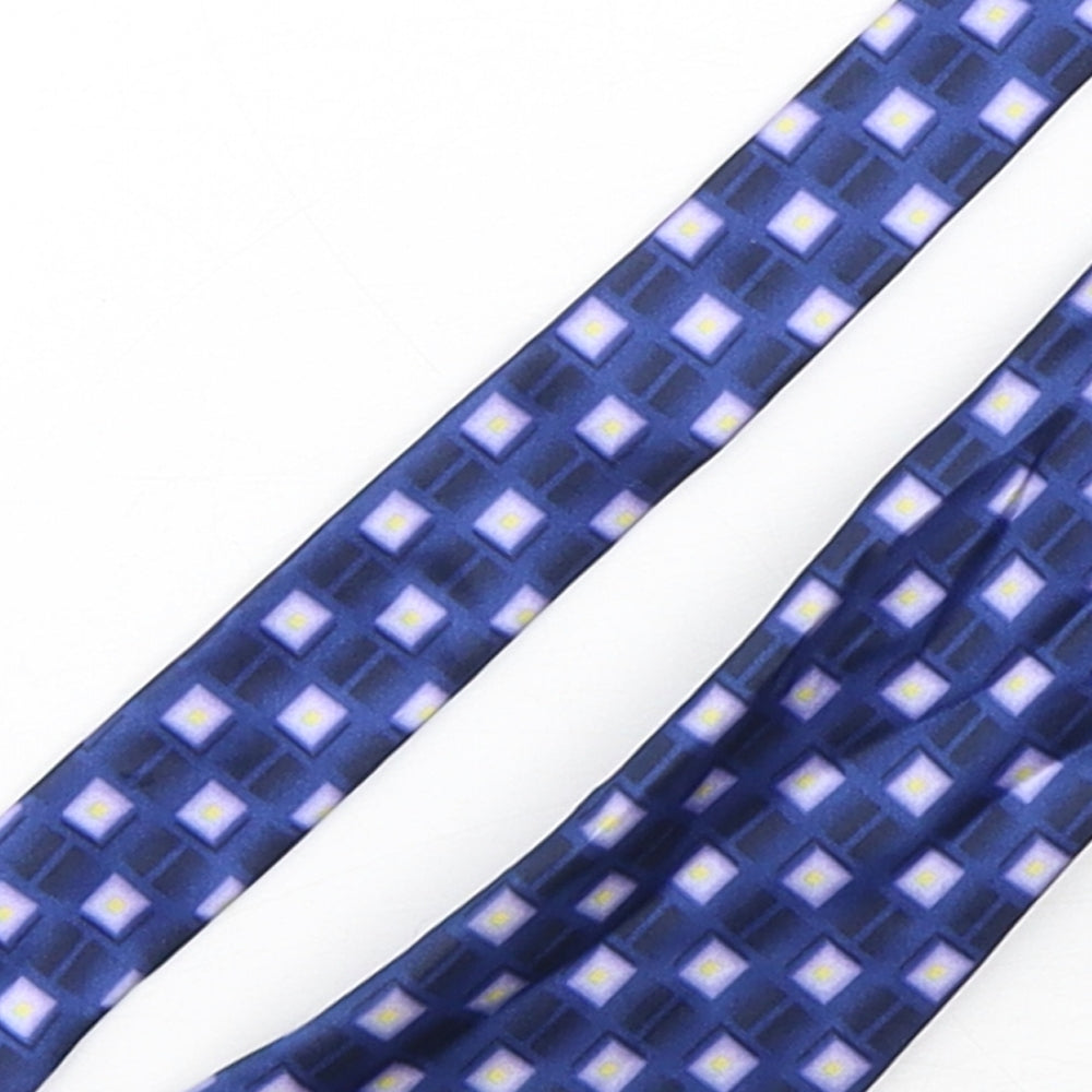 Ciro Citterio Mens Blue Plaids & Checks Silk Pointed Tie One Size