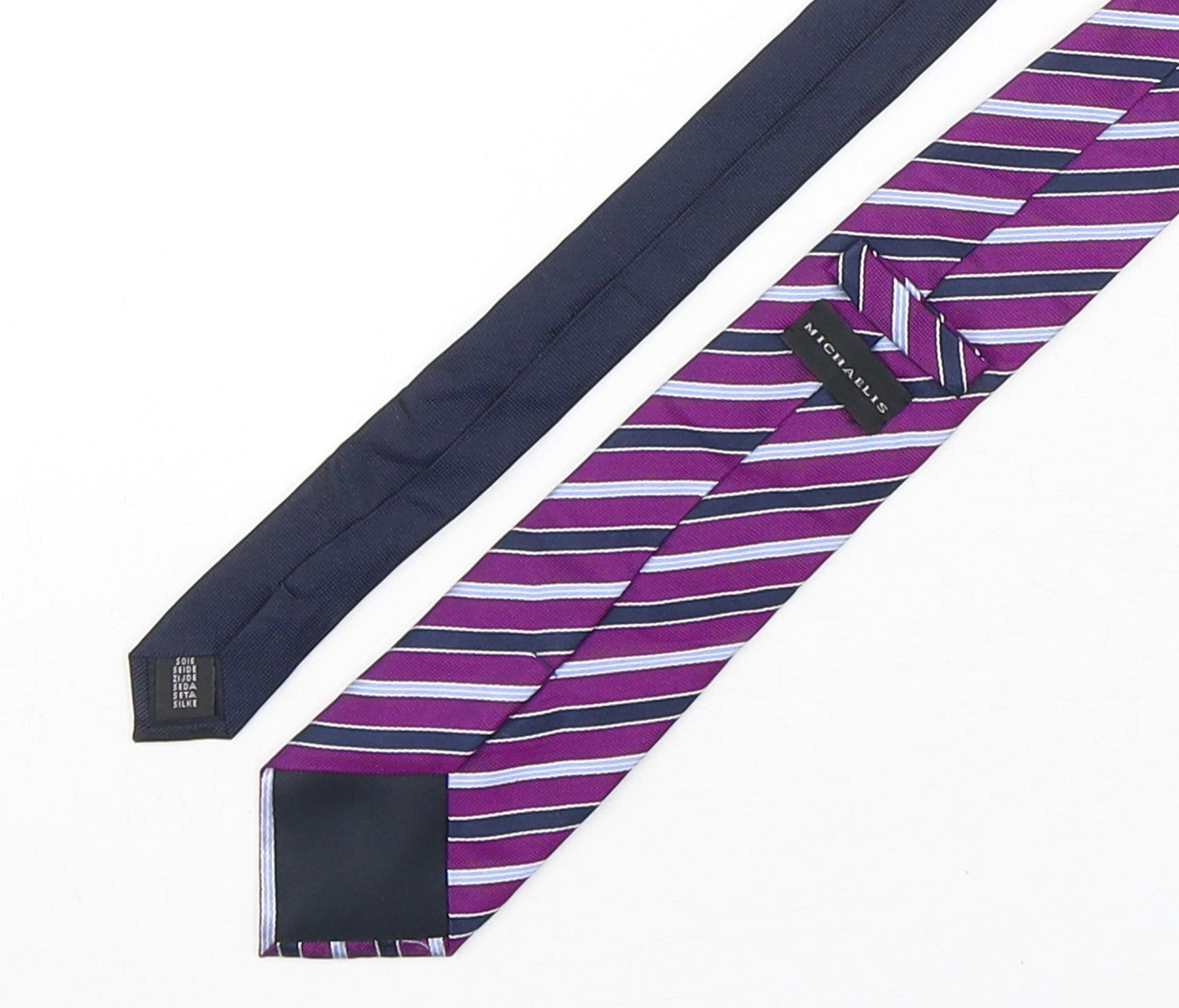 Michaelis Mens Multicoloured Striped Silk Pointed Tie One Size