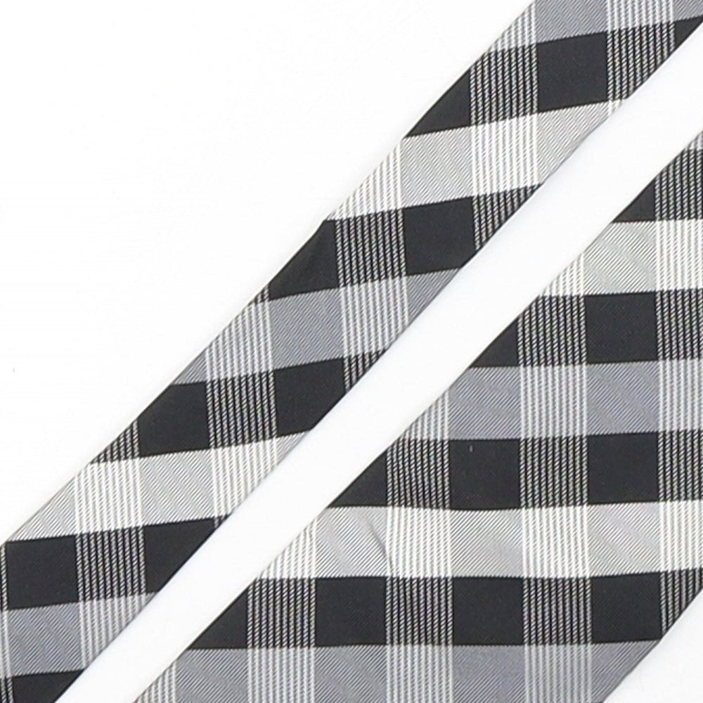 Cezan  Mens Multicoloured Plaids & Checks Silk Pointed Tie One Size