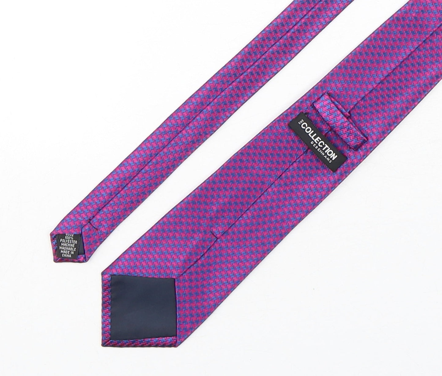 Debenhams Mens Multicoloured Houndstooth Polyester Pointed Tie One Size