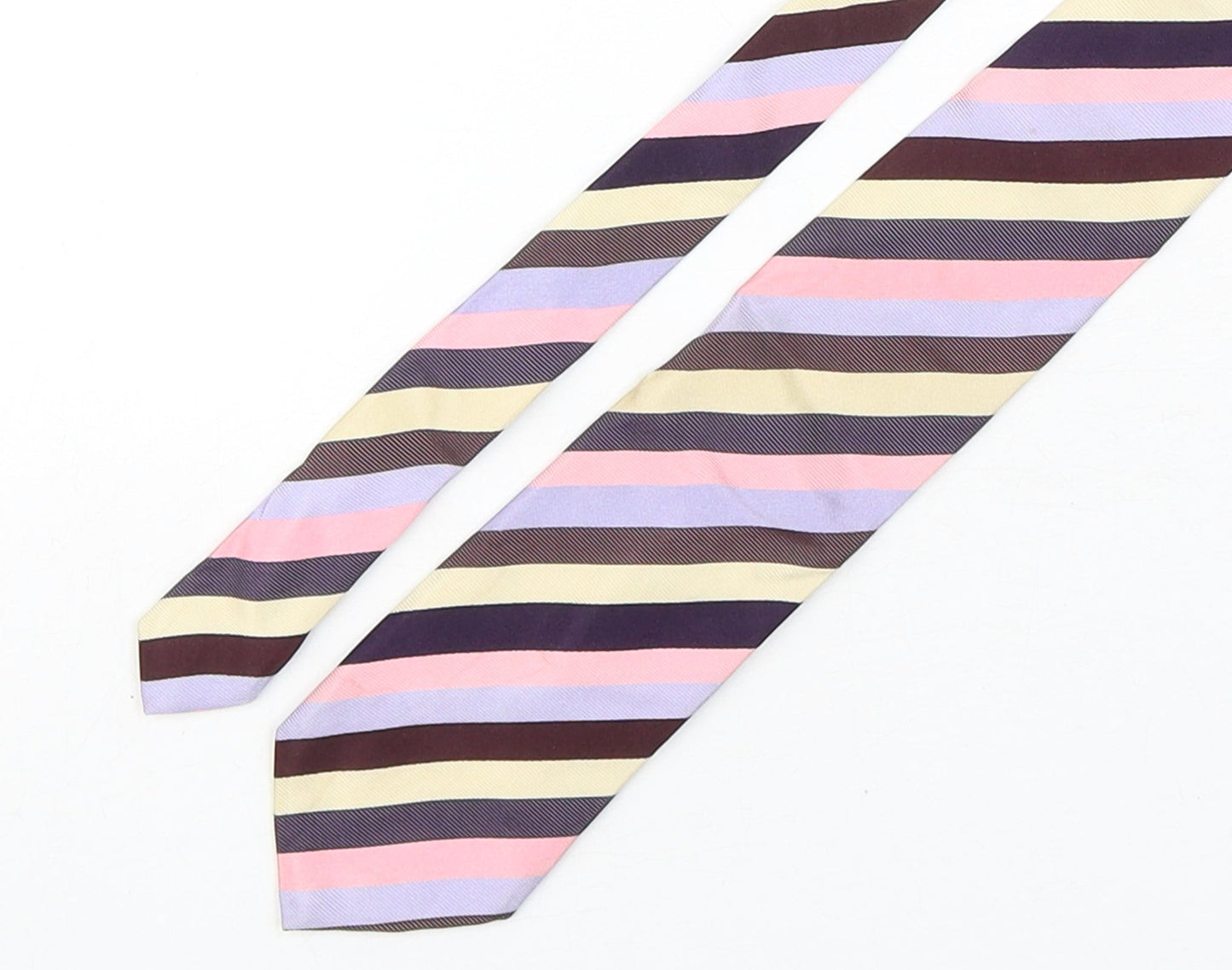 Collezione Mens Multicoloured Striped Silk Pointed Tie One Size