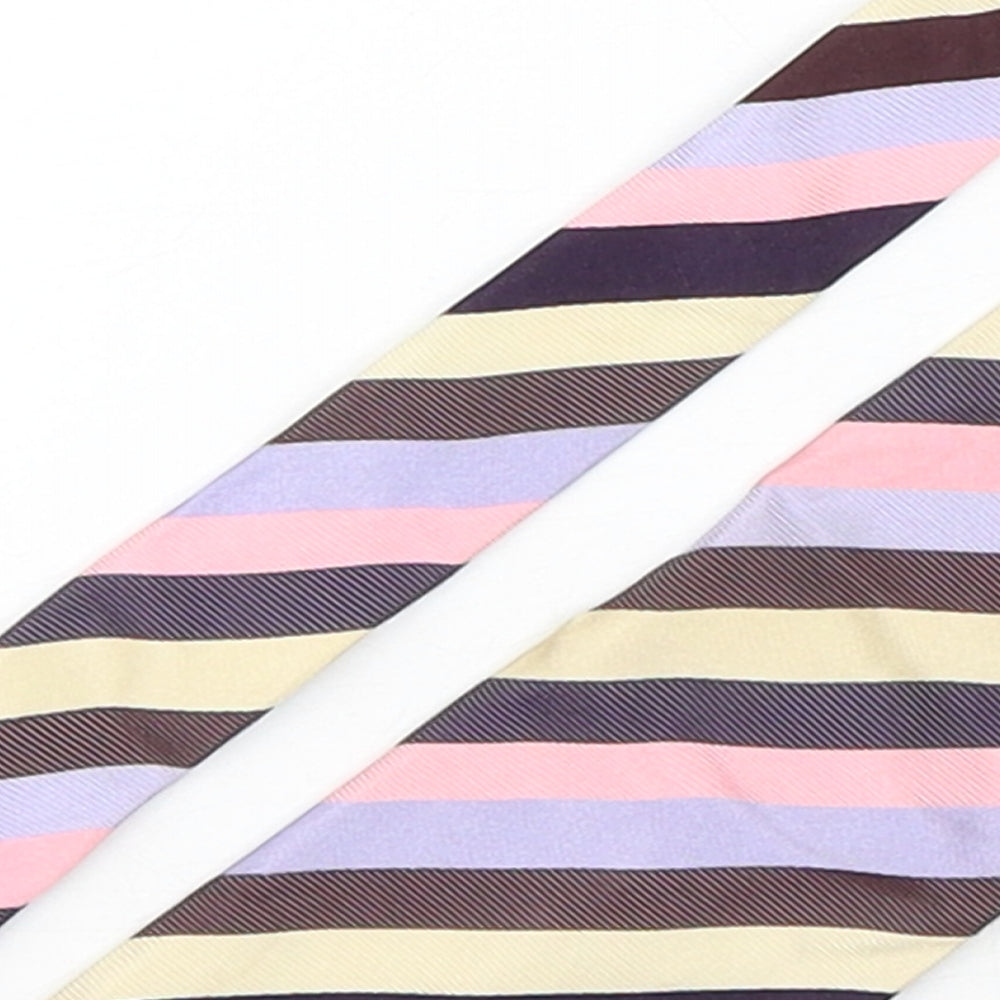 Collezione Mens Multicoloured Striped Silk Pointed Tie One Size