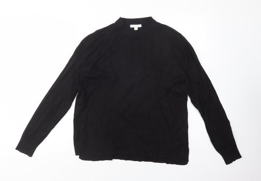 H&M Womens Black Mock Neck  Viscose Pullover Jumper Size M