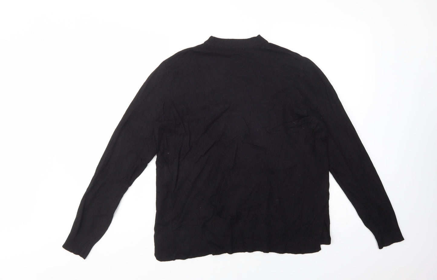 H&M Womens Black Mock Neck  Viscose Pullover Jumper Size M