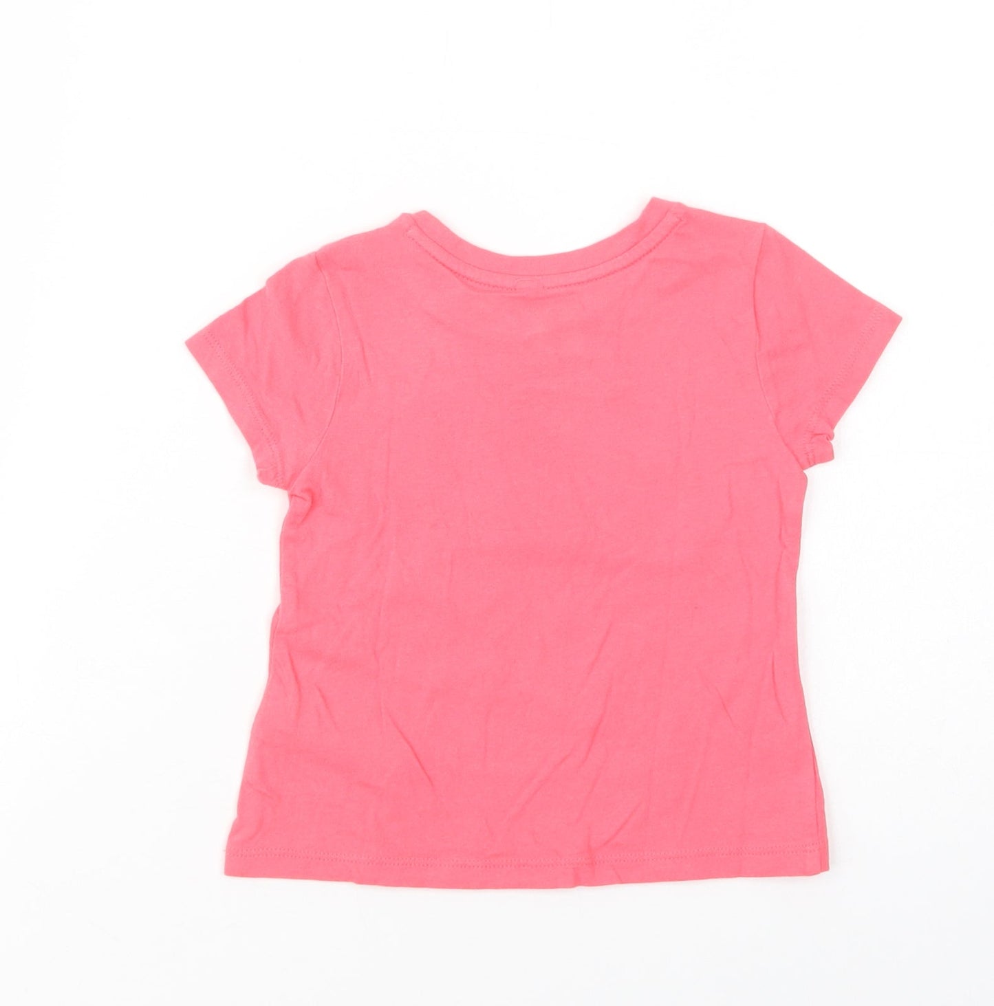 Gap Girls Pink  Cotton Basic T-Shirt Size 2 Years Crew Neck Pullover