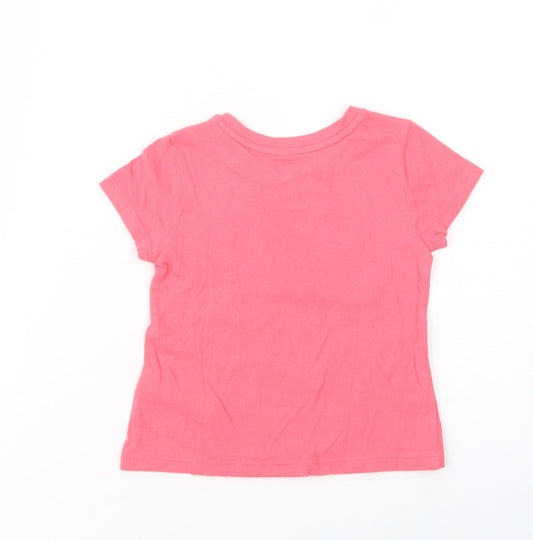 Gap Girls Pink  Cotton Basic T-Shirt Size 2 Years Crew Neck Pullover