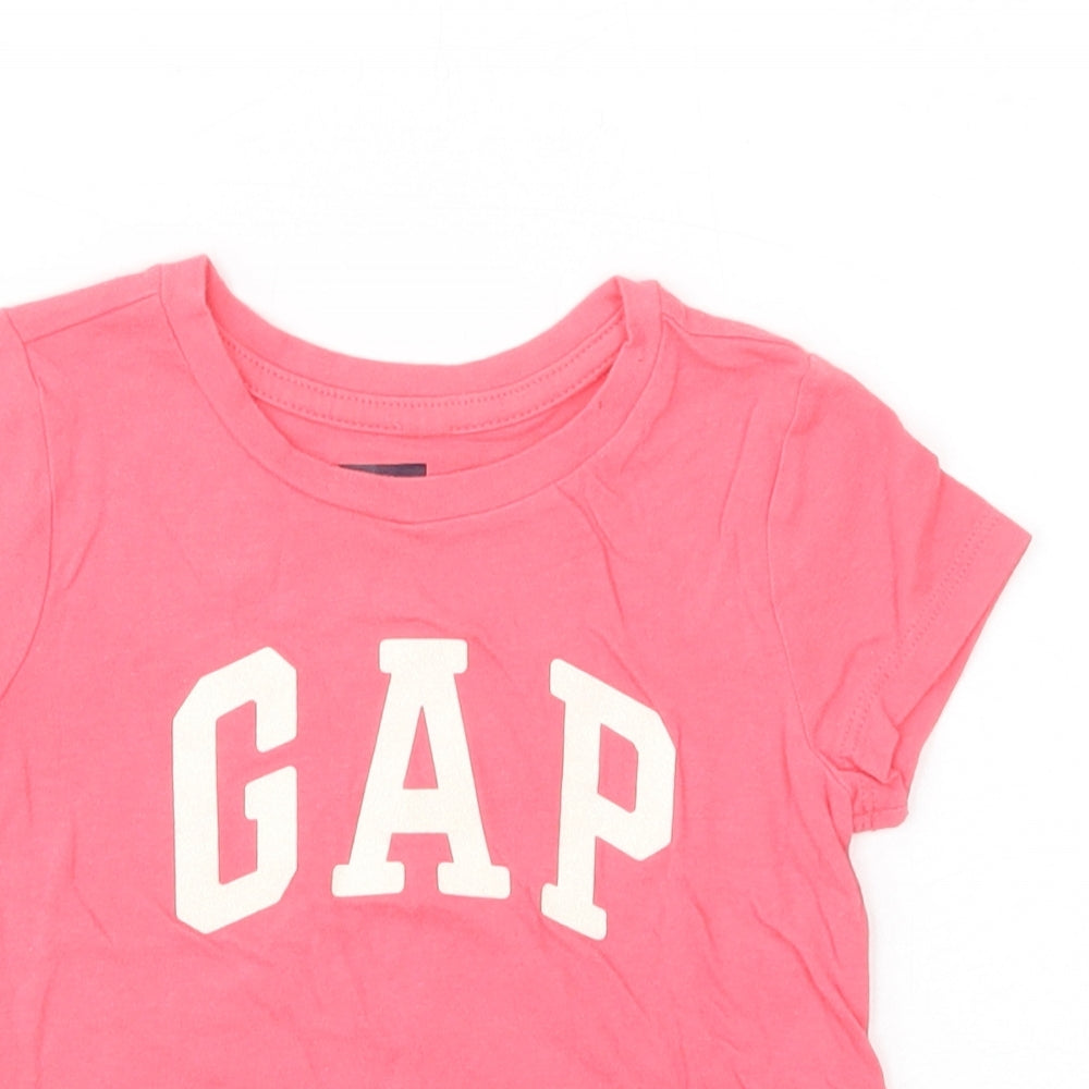 Gap Girls Pink  Cotton Basic T-Shirt Size 2 Years Crew Neck Pullover