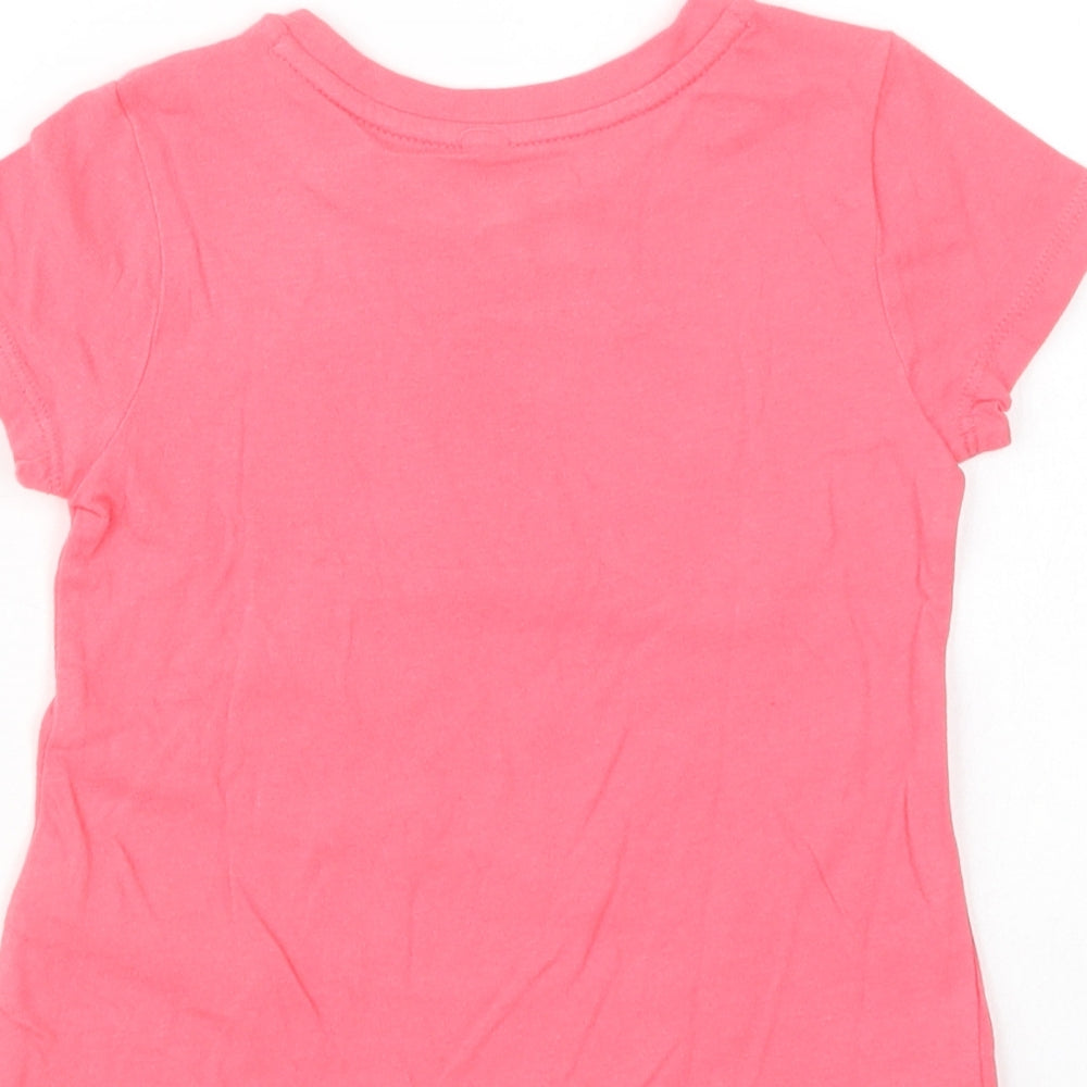 Gap Girls Pink  Cotton Basic T-Shirt Size 2 Years Crew Neck Pullover