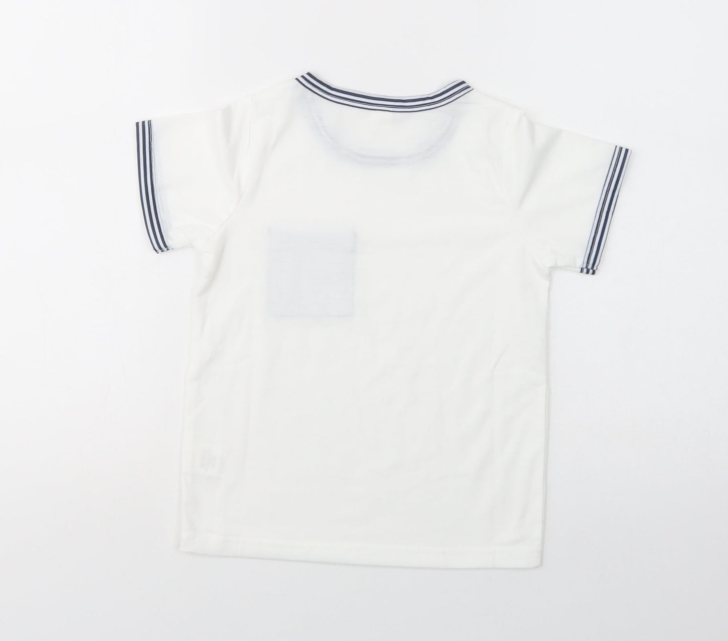 SheIn Girls White  Polyester Basic T-Shirt Size 6 Years Crew Neck Pullover