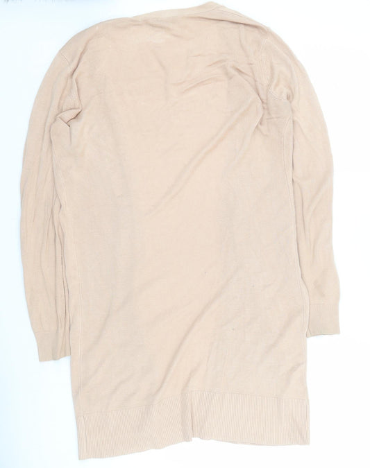 Oasis Womens Brown V-Neck  Viscose Cardigan Jumper Size M