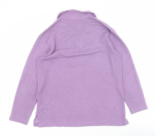Debenhams Womens Purple High Neck  Polyester Pullover Jumper Size 12