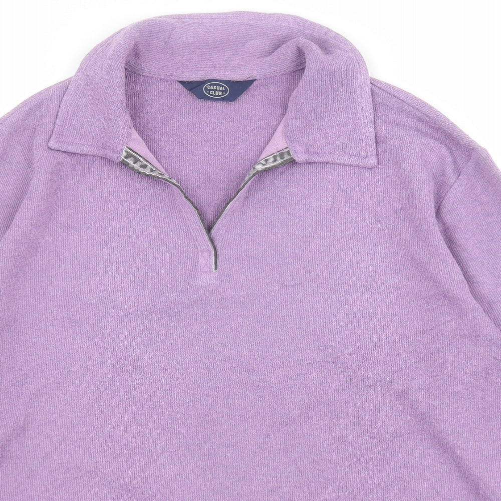 Debenhams Womens Purple High Neck  Polyester Pullover Jumper Size 12